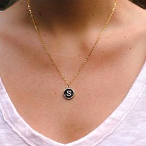 Black Gold S Initial Necklace